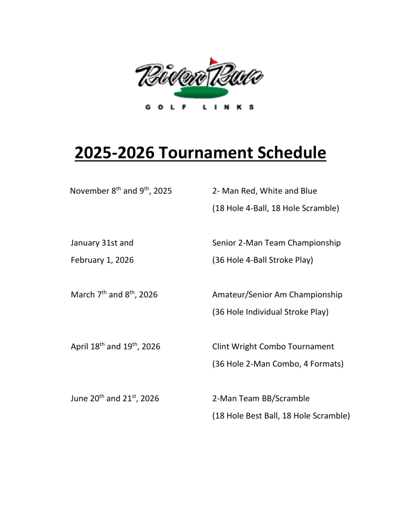 Tournament Schedule 2025-2026